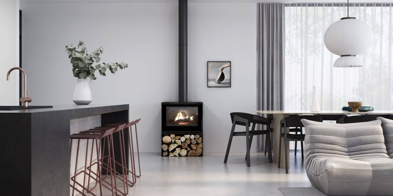 Phoenix Freestanding Wood Fireplace